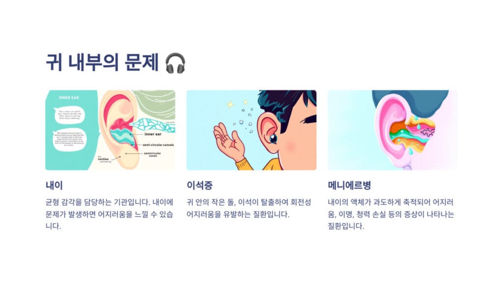 귀 내부의 문제