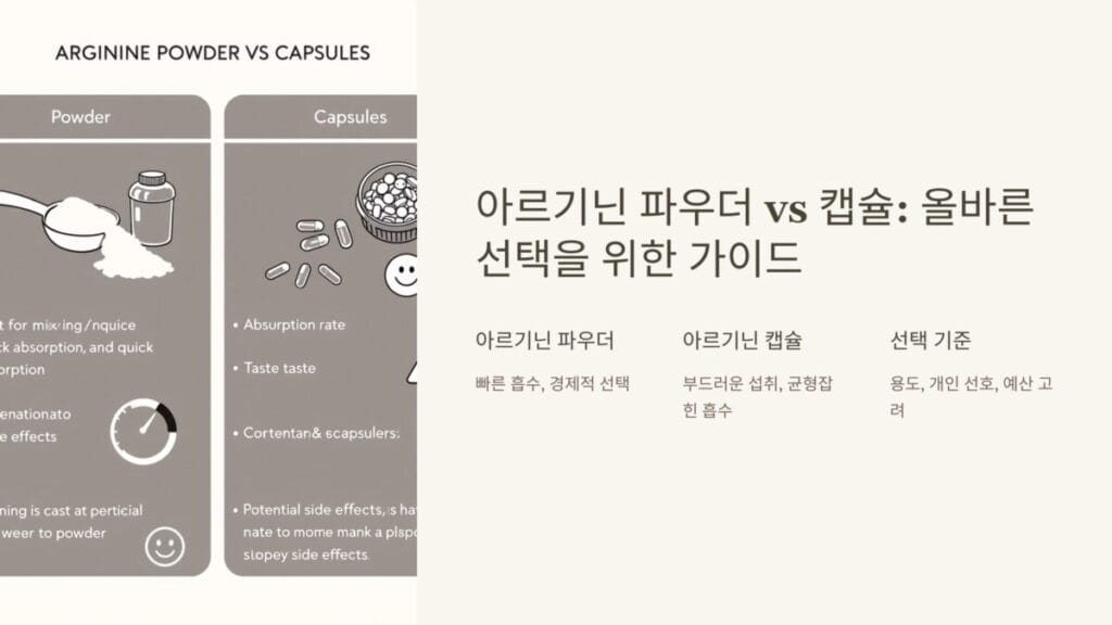 아르기닌 파우더 vs 캡슐