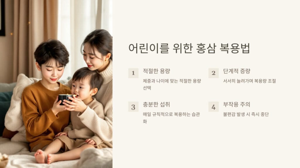 어린이를 위한 홍삼 복용법