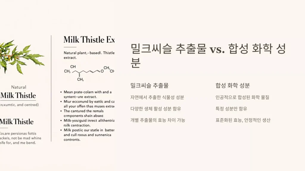 밀크씨슬 추출물과 합성화학성분